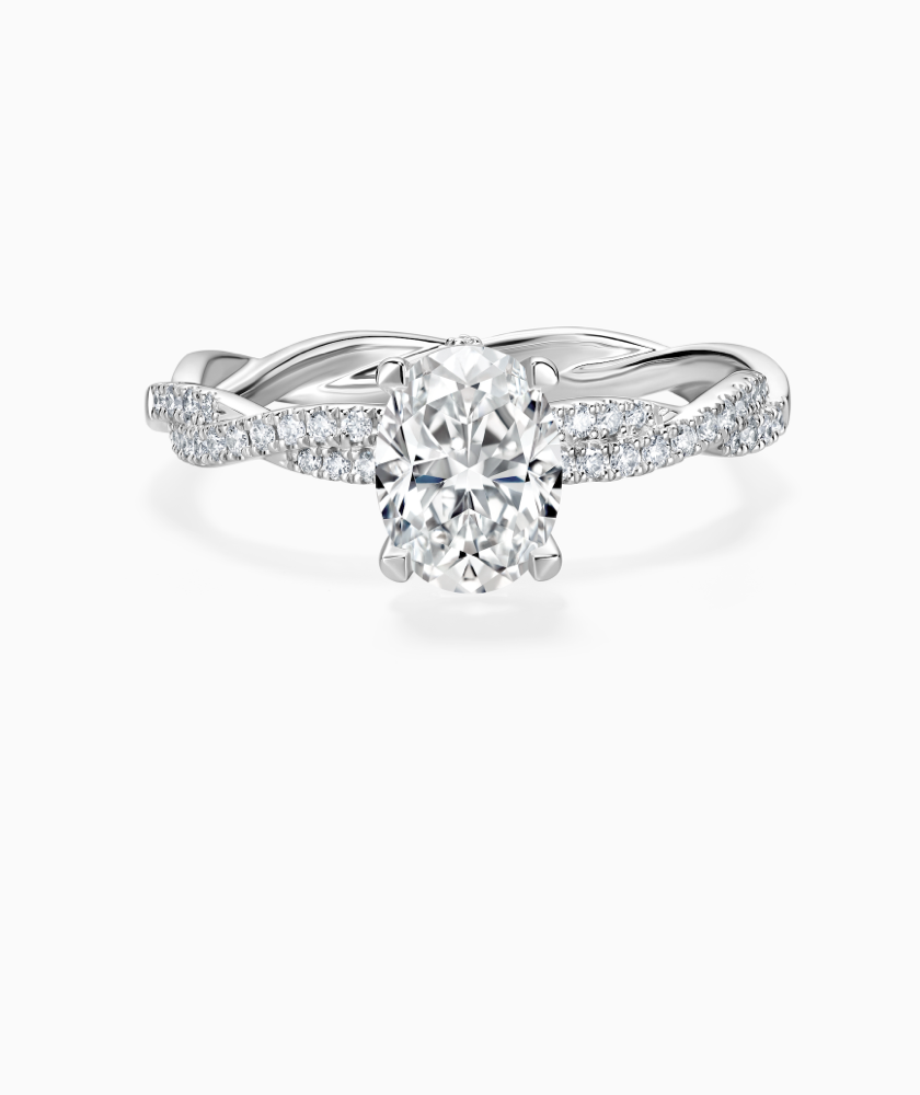 Darry Ring oval engagement ring twisted band